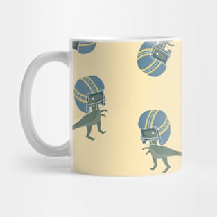 Funny Cartoon Dinosaur Football Mug